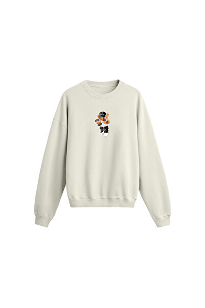 genosha Bear Printed Oversize Sweatshirt