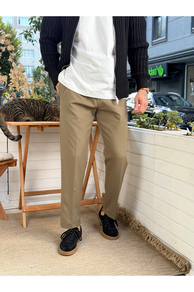 manch collection Havuç Kesim Beli İpli Pantolon Haki 2810