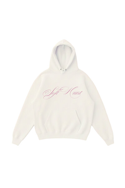 WHITE OF CREATIVE Kadın Soft Heart Yazılı Baskılı Hoodie 3 İplik Kapüşonlu Sw...