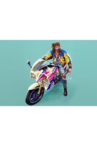 OEM Poster Wolverine pe Motocicletă Funk, 61x90 cm, poster3603