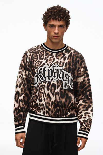 Bershka Bisiklet yaka desenli kazak