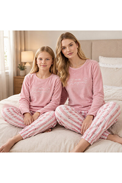 MEBA Kadın Anne-kız (KOMBİNİ KENDİNİZ YAPIYORSUNUZ) Kadife Pijama Takımı