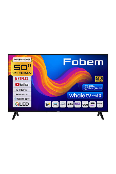 FOBEM FM50EW9000QF 50'' 127cm Ekran UltraHD Dahili Uydu Alıcılı Ultra İnce Çe...