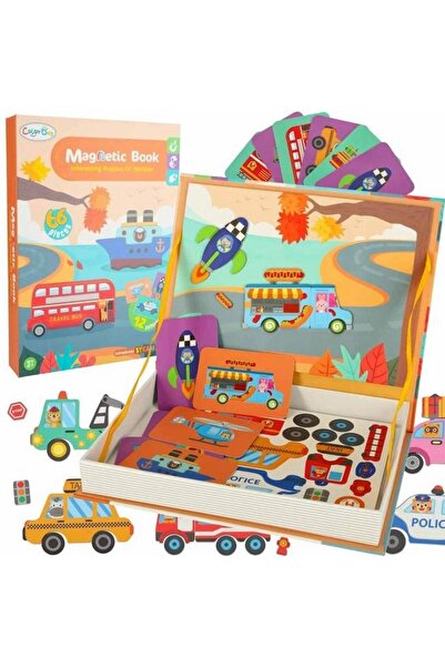 Scribant Carte magnetica, Transport, Joc puzzle cu 66 piese