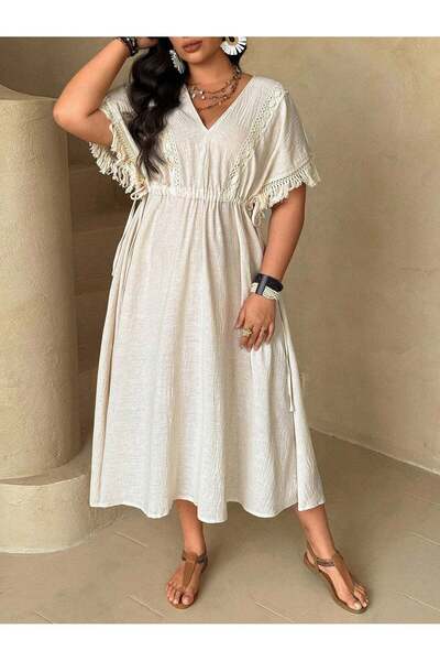 Sheya Maxi dress, beige - 1XL