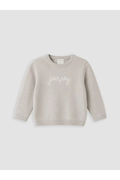 LC Waikiki Gray Printed Baby Boy Knitwear Set