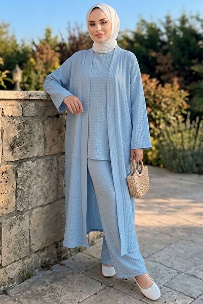 TOFİSA Bürümcük Salaş Üçlü Takım Bebe Mavi - 28932-BEBE-MAVI