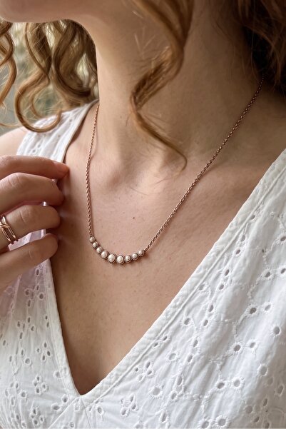 FAYRA ACCESSORIES قلادة من حجر الزركون على شكل مسار مائي