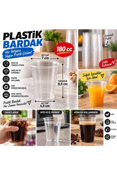 AYSTAR Pet Su Bardağı 100'lü