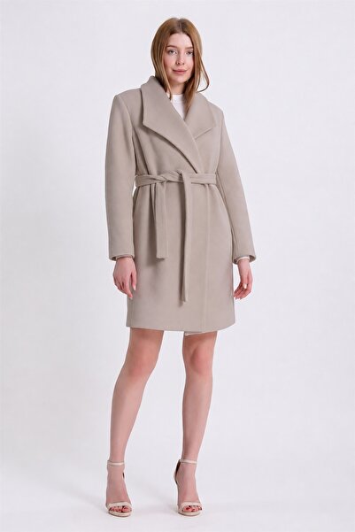 Leather Club Beige Cashmere Coat
