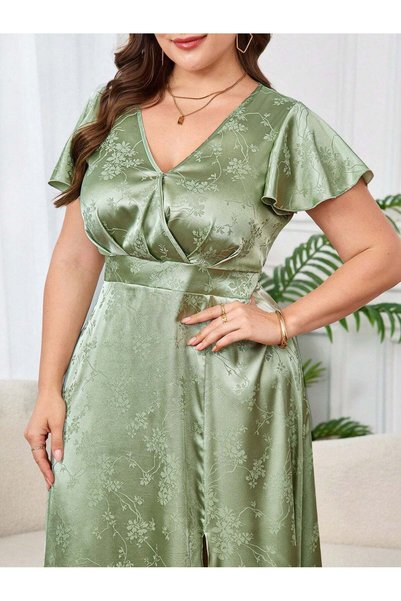 Sheya Rochie maxi, verde - 1XL