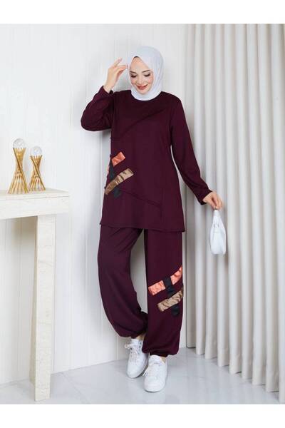 NEW JOURNAL Women's Oysho Sports Set with Plum Garnish Asf428