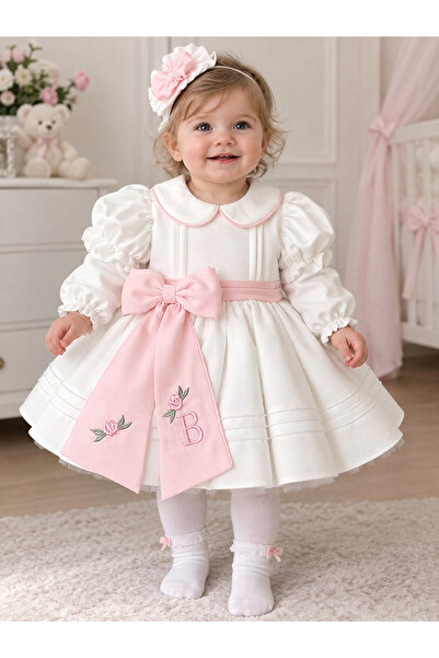 Dizaynbyasena Luna model uzun kol isme özel doğum günü elbisesi kabarık