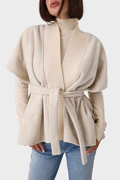 Guess 4g Logo Double Breasted Collar Tie Poncho Aw5661Pol03 Women's Poncho Aw...