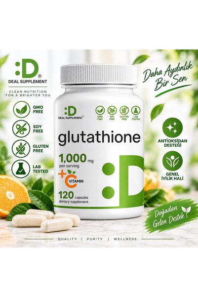 DEAL SUPPLEMENT جلوتاثيون 1,000 ملغ بنقاء 98% |   بلس فيتامين سي 500 ملغ، شكل...