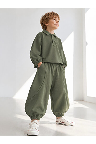 Catz Kids Erkek Çocuk Eşofman Takım Modal Haki Elf Model