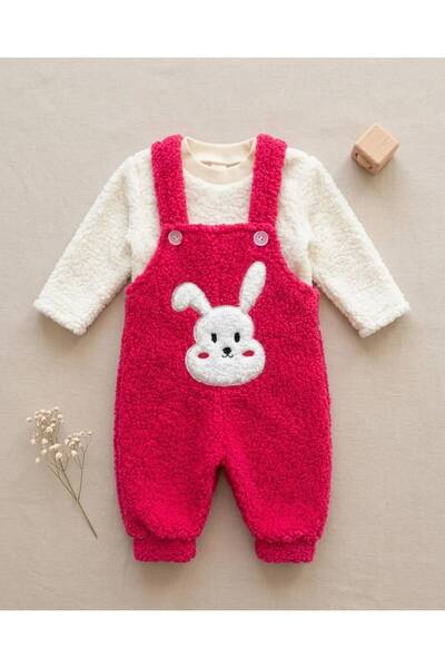 EFEYOO KIZ BEBEK AYICIK NAKIŞLI 2'Lİ BADİLİ SLOPET TAKIM 6 ay 9 ay 12 ay 18 a...