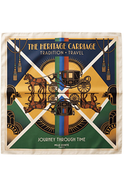 The Heritage Carriage %100 İpek Fular 50x50 cm