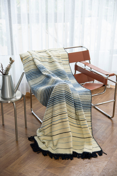 Cotton Collection New Line Cotton Tv Blanket Blue