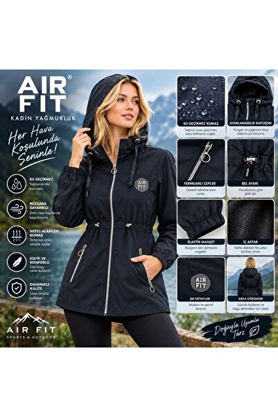 AIRFIT Su Geçirmez Trençkot Yağmurluk – Şık Modern Kesim Mevsimlik Dış Giyim