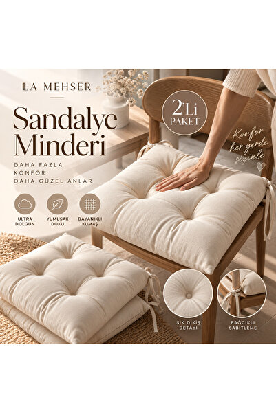 LA MEHSER Ultra Dolgulu Yıkanabilir Silinebilir Çok Amaçlı 2'li Minder