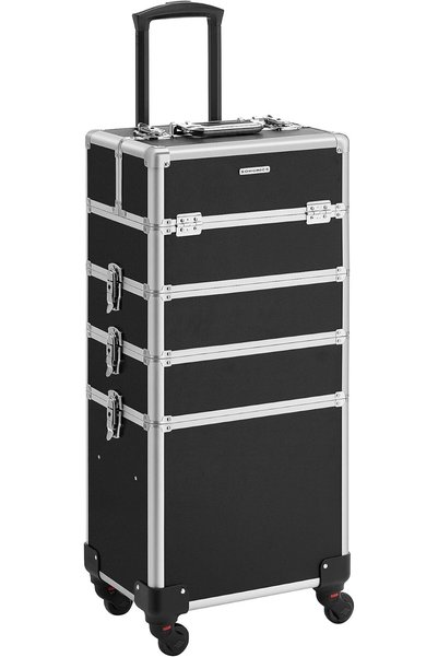 SONGMICS Professional Makeup Case, 4-In-1 Travel Beauty Trolley, Large Cosmet...