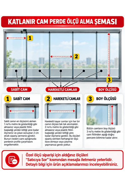 Katlanır Cam Balkon Perdesi Ofis Mutfak ve Salon Perdesi