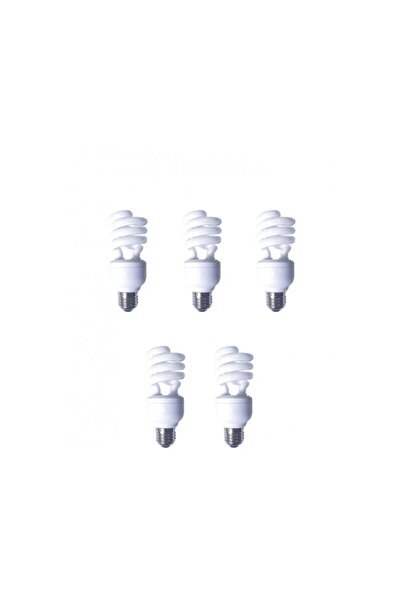 PANASONIC SET 5 becuri fluorescent, soclu E27, putere 19W, forma spirala, lum...