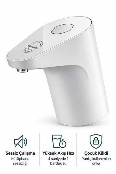 FlowBlue Ultra Sessiz Ve Hızlı Şarjlı Otomatik Damacana Su Pompası Yeni Nesil