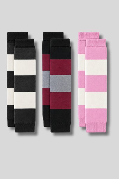 Ada Çorap & İç Giyim Women's 3-Pack Striped Patterned Colorful Leggings