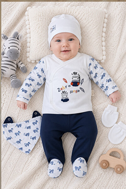 Sitilin Baby Boy Cotton Fabric 5-Piece Luxury Hospital Discharge Set Stl6732