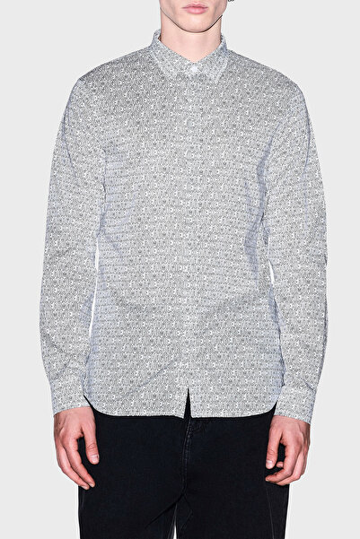 Armani Exchange All with Logo Slim Fit Long Sleeve Shirt Men Shirt Xm000625 A...