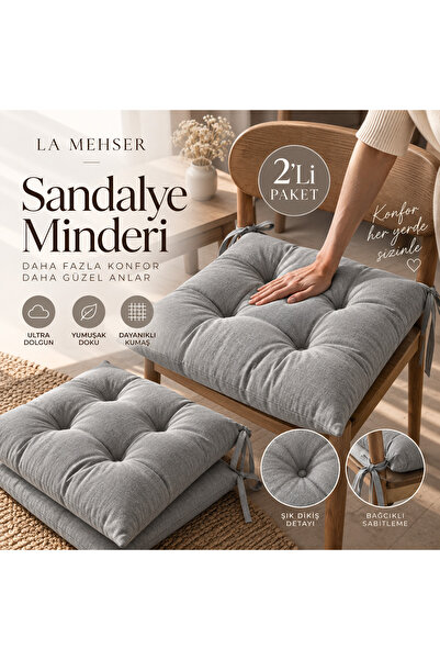 LA MEHSER Ultra Dolgulu Yıkanabilir Silinebilir Çok Amaçlı 2'li Minder