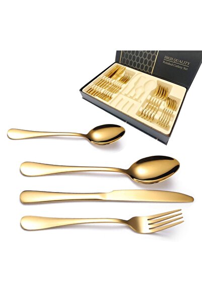 OEM 24-piece cutlery set for 6 people, Emsmil, titanium-plated stainless stee...