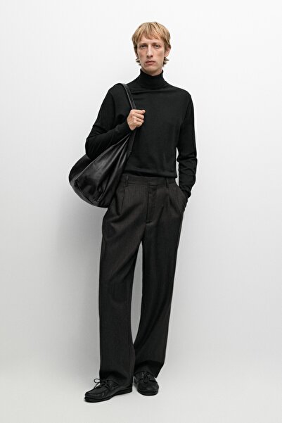 Massimo Dutti Pamuk karışımlı dik yaka triko kazak