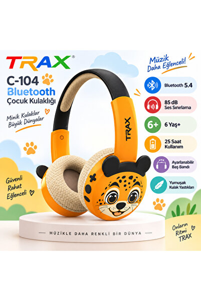 TRAX Kids Bluetooth 5.4 Çocuk Kulaklığı – 85 dB Ses Sınırlama, 25 Saat Kullan...