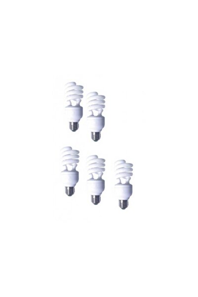 PANASONIC SET 5 becuri fluorescent, soclu E27, putere 19W, forma spirala, lum...