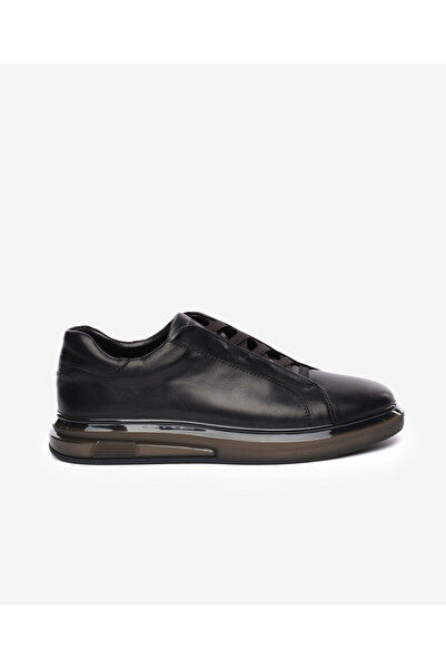 Greyder Erkek Siyah Hakiki Deri Sneaker Ayakkabı 6K1UA64726L
