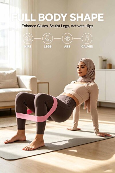 Alnoor Global Store طقم أحزمة مقاومة للتمارين الكاملة | للورك والأرداف والذرا...