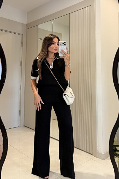 Gizem Ecemiş Riccardo Siyah Polo Yaka Triko Takım