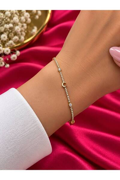 GK LUXURY & FASHION Letter Design Stone Elegant Bracelet 316L Stainless Steel...