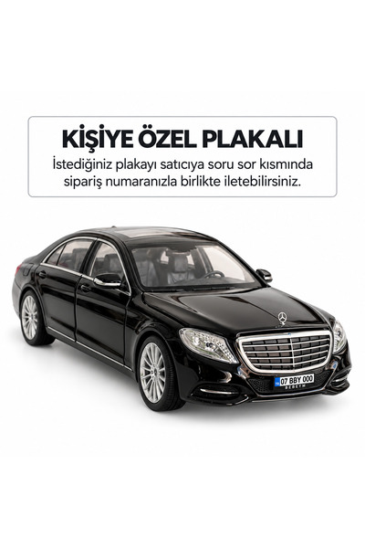 bebeym Mercedes-Benz S500 Metal Model Araba 1:24 Ölçek Siyah