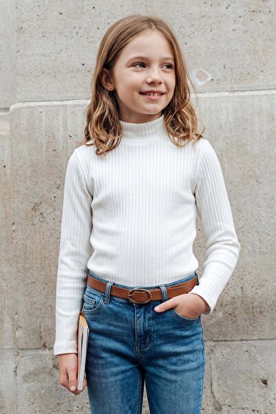 Fulla Moda Ribbed High Neck Girls' Bodysuit