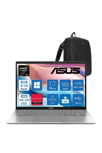 ASUS Vivobook M3407GA Amd Ryzen Aı 7 445 16GB 512GB SSD AMD Radeon Graphics 1...