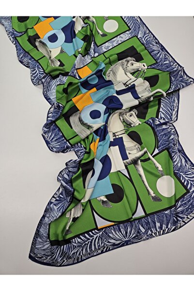 tomrisboutique Avant-Garde Horse Pattern Double-Sided Luxury Voile Silk Shawl...