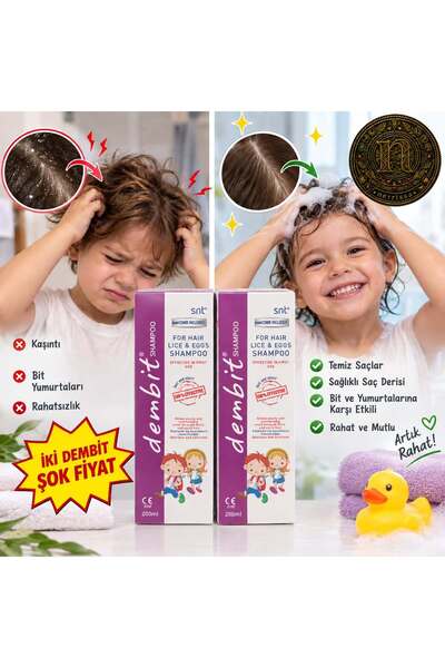 SANTASYA Dembit Bit ve Sirke Şampuanı 200 ml(2 ADET) – Saç Biti ve Bit Yumurt...