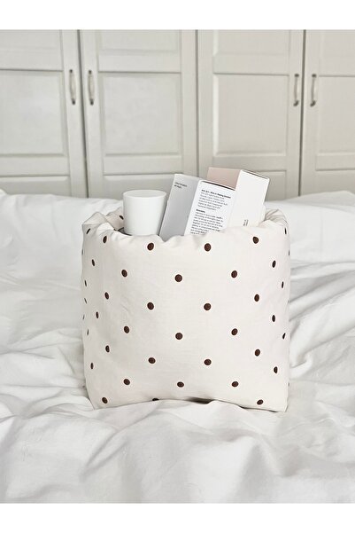 Lulishop Polka Dot Patterned Multi-Purpose Fabric Organizer Basket – Makeup O...
