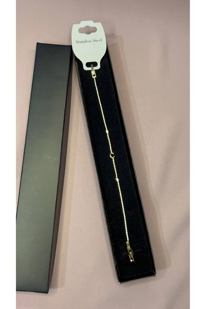 GK LUXURY & FASHION Letter Design Stone Elegant Bracelet 316L Stainless Steel - Anti-Allergic