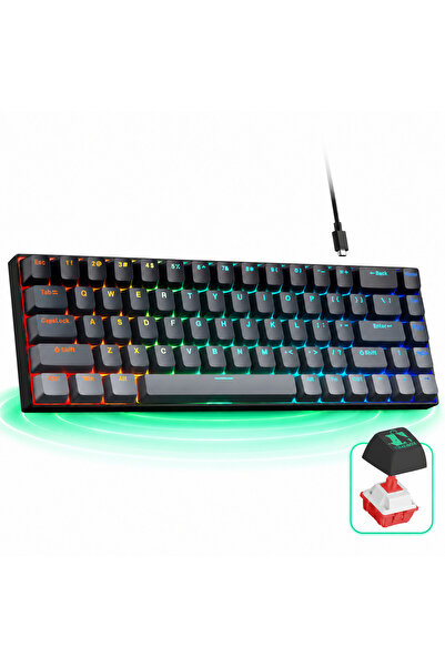 Timebox Tastatură Mecanică Gaming Timebox, Compactă 60% cu 68 de taste, cu ta...