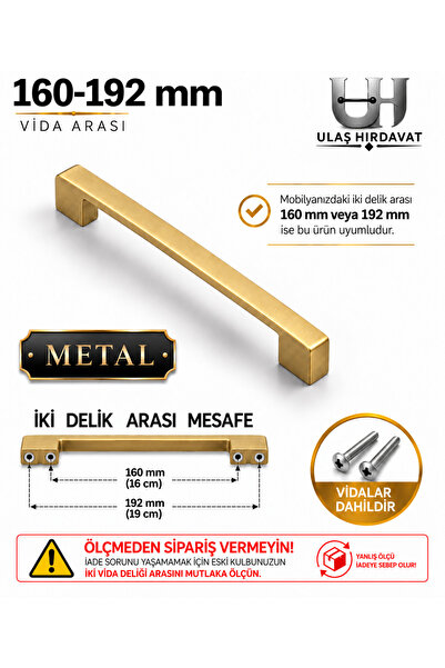 Ulaş Hırdavat METAL Köprü Modern Lüks Mobilya Dolap Çekmece Kulpları 160-192 ...